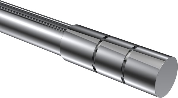 Endstücke Elanto (Rillenzylinder) Chrom für Gardinenstangen 20 mm Ø (2 Stück)