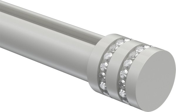 Endstücke Estana (Kappe Glitzer) Weiß für Gardinenstangen 20 mm Ø (2 Stück)