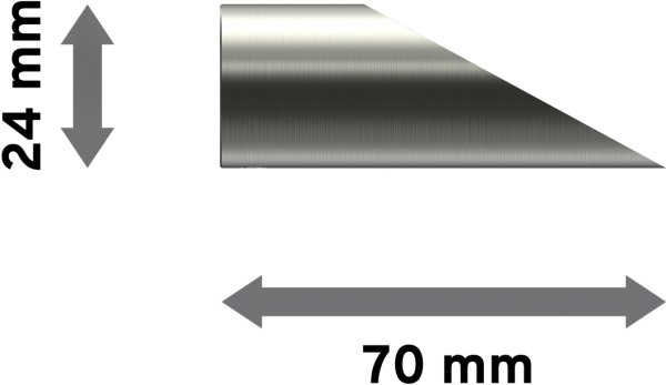 Endstücke Nevia (Schräge) Edelstahl für Gardinenstangen 20 mm Ø (2 Stück)