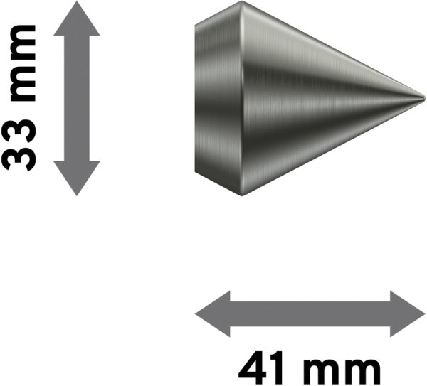 Endstücke Sirius (Doppelkegel) Edelstahl für Gardinenstangen 20 mm Ø (2 Stück)