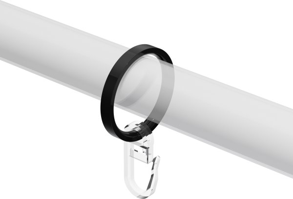 Ringe (Flachringe) Schwarz Typ B20 für Gardinenstangen 20 mm Ø