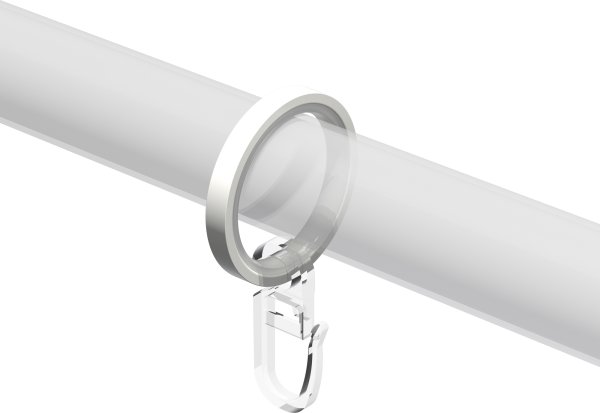 Ringe (Flachringe) mit Einlage Weiß Typ E20 für Gardinenstangen 20 mm Ø