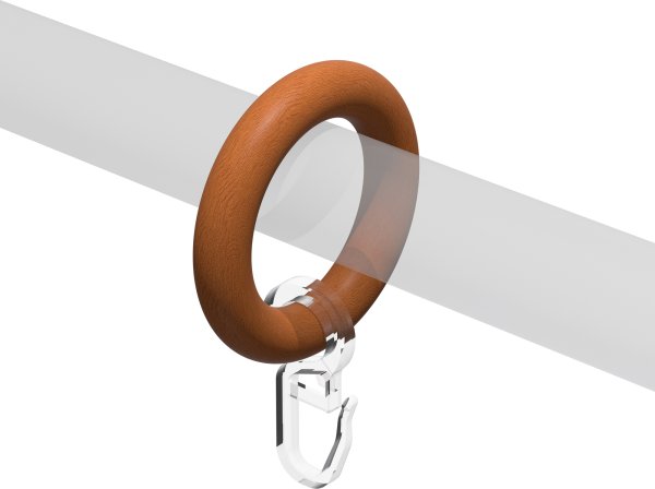 Ringe (Rundringe) Kirschbaum lackiert Typ F20 für Gardinenstangen 20 mm Ø