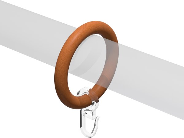 Ringe (Rundringe) Kirschbaum lackiert Typ A28 für Gardinenstangen 28 mm Ø