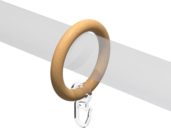 Ringe (Rundringe) Buche lackiert Typ A28 für Gardinenstangen 28 mm Ø