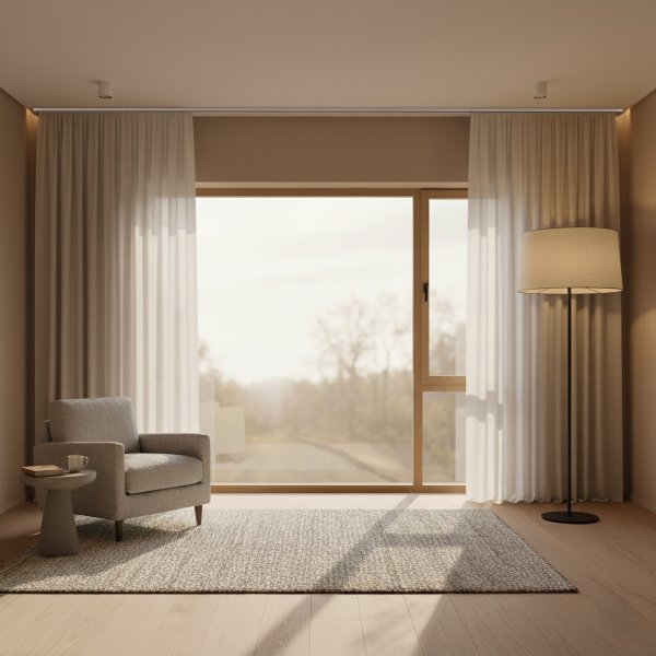 Gardinenschiene Aluminium 3- / 4-läufig SLIMLINE Silbergrau