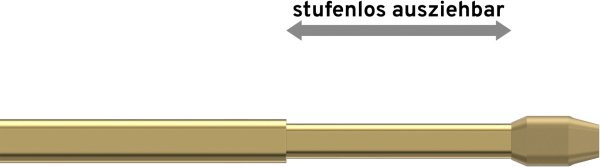 Vitragestangen mit Klebehaken Metall / Kunststoff Geno Messing-farbig (2 Stück) ausziehbar