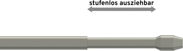 Vitragestangen mit Klebehaken Metall / Kunststoff Geno Silbergrau (2 Stück) ausziehbar