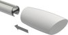 Endstücke Etta (Ellipse / Schräge) Weiß lackiert für Gardinenstangen 20 mm Ø (2 Stück) 