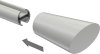 Endstücke Bento (Konus / Schräge) Weiß für Gardinenstangen 20 mm Ø (2 Stück) 