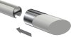 Endstücke Verano (Schräge) Chrom / Weiß für Gardinenstangen 20 mm Ø (2 Stück) 