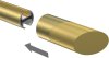 Endstücke Verano (Schräge) Messing-Optik / Satin-Gold für Gardinenstangen 20 mm Ø (2 Stück) 