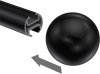 Endstücke Luino (Kugel) Schwarz für Gardinenstangen 20 mm Ø (2 Stück) 