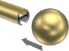 Endstücke Luino (Kugel) Messing-Optik für Gardinenstangen 20 mm Ø (2 Stück) 