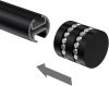 Endstücke Estana (Kappe Glitzer) Schwarz für Gardinenstangen 20 mm Ø (2 Stück) 