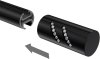 Endstücke Zoena (Zylinder Glitzer) Schwarz für Gardinenstangen 20 mm Ø (2 Stück) 