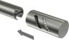 Endstücke Zoena (Zylinder Glitzer) Edelstahl-Optik für Gardinenstangen 20 mm Ø (2 Stück) 