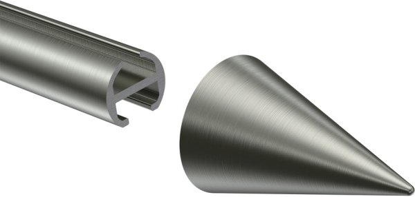 Endstücke Scarano (Kegel) Edelstahl-Optik für Gardinenstangen 16 mm Ø (2 Stück)