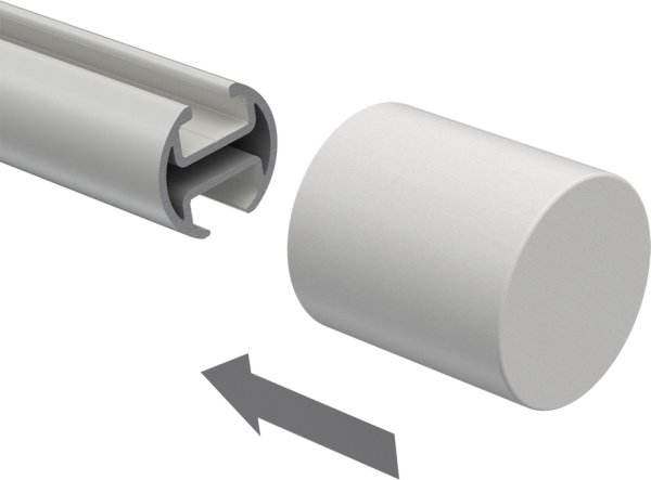 Endstücke Feta (Kappe) Weiß lackiert für Gardinenstangen 20 mm Ø (2 Stück)