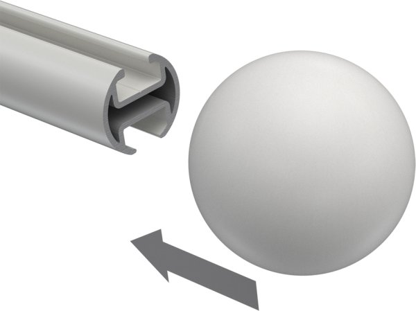 Endstücke Luina (Kugel) Weiß lackiert für Gardinenstangen 20 mm Ø (2 Stück)