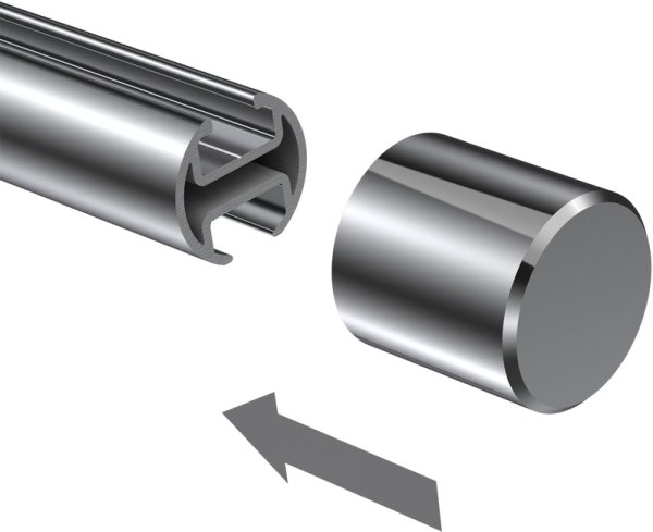 Endstücke Santo (Kappe) Chrom für Gardinenstangen 20 mm Ø (2 Stück)