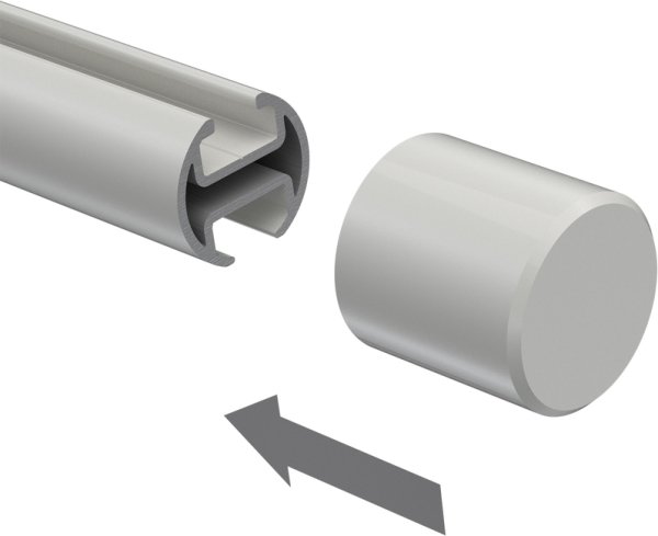 Endstücke Santo (Kappe) Weiß für Gardinenstangen 20 mm Ø (2 Stück)