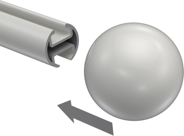 Endstücke Luino (Kugel) Weiß für Gardinenstangen 20 mm Ø (2 Stück)