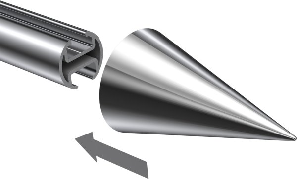 Endstücke Savio (Kegel) Chrom für Gardinenstangen 20 mm Ø (2 Stück)