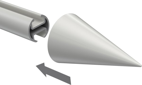 Endstücke Savio (Kegel) Weiß für Gardinenstangen 20 mm Ø (2 Stück)