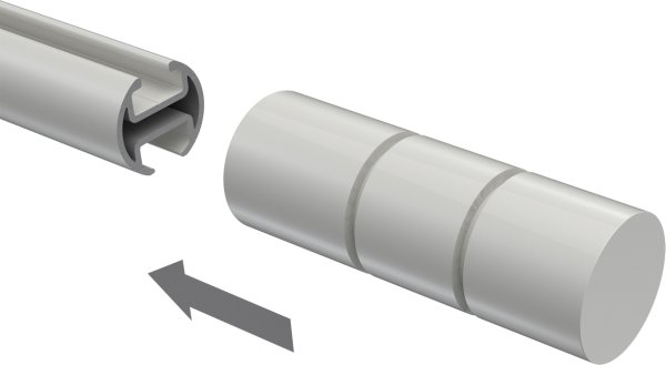 Endstücke Elanto (Rillenzylinder) Weiß für Gardinenstangen 20 mm Ø (2 Stück)