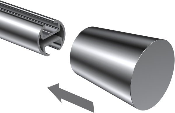 Endstücke Sitra (Konus) Chrom für Gardinenstangen 20 mm Ø (2 Stück)