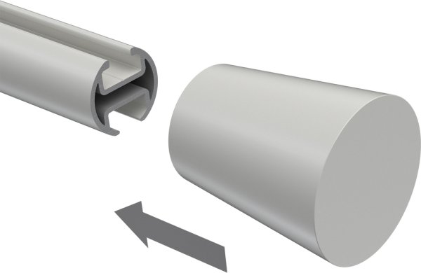 Endstücke Sitra (Konus) Weiß für Gardinenstangen 20 mm Ø (2 Stück)