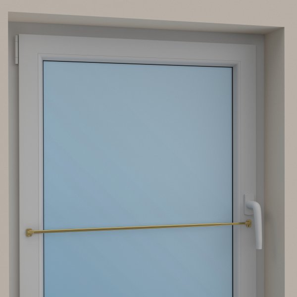 Vitragestangen mit Klebehaken Metall / Kunststoff Geno Messing-farbig (2 Stück) ausziehbar