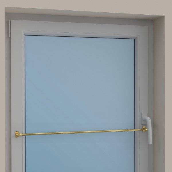 Caféhausstange Metall / Kunststoff 12/10 mm Ø Sora Messing-farbig ausziehbar