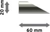 Endstücke Santoni (Schräge) Edelstahl-Optik für Gardinenstangen 16 mm Ø (2 Stück) 