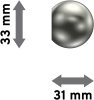 Endstücke Puros (Kugel) Edelstahl-Optik für Gardinenstangen 16 mm Ø (2 Stück) 
