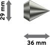 Endstücke Castello (Doppelkegel) Edelstahl-Optik für Gardinenstangen 16 mm Ø (2 Stück) 