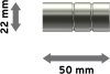 Endstücke Caras (Rillenzylinder) Edelstahl-Optik für Gardinenstangen 16 mm Ø (2 Stück) 