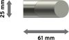 Endstücke Verano (Schräge) Edelstahl-Optik / Satin-Silber für Gardinenstangen 20 mm Ø (2 Stück) 