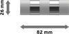 Endstücke Mavell (Zylinder) Weiß / Chrom für Gardinenstangen 20 mm Ø (2 Stück) 
