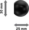 Endstücke Luino (Kugel) Schwarz für Gardinenstangen 20 mm Ø (2 Stück) 