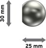Endstücke Luino (Kugel) Edelstahl-Optik für Gardinenstangen 20 mm Ø (2 Stück) 