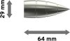 Endstücke Samanto (Rillenpatrone) Edelstahl-Optik für Gardinenstangen 20 mm Ø (2 Stück) 