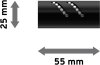 Endstücke Zoena (Zylinder Glitzer) Schwarz für Gardinenstangen 20 mm Ø (2 Stück) 