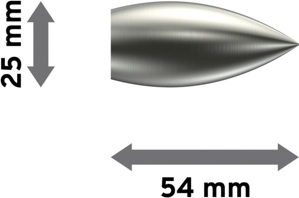 Endstücke Poveda (Flamme) Edelstahl-Optik für Gardinenstangen 16 mm Ø (2 Stück)
