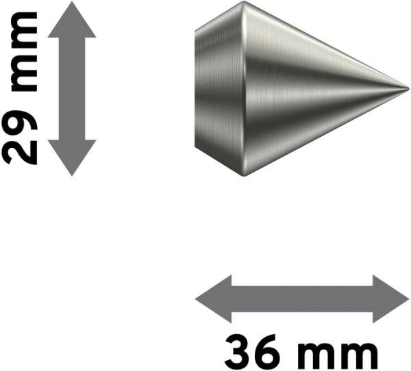 Endstücke Castello (Doppelkegel) Edelstahl-Optik für Gardinenstangen 16 mm Ø (2 Stück)
