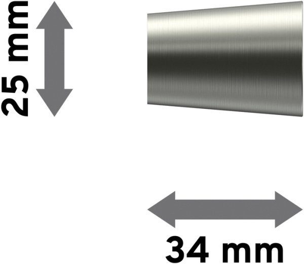 Endstücke Carelli (Konus) Edelstahl-Optik für Gardinenstangen 16 mm Ø (2 Stück)