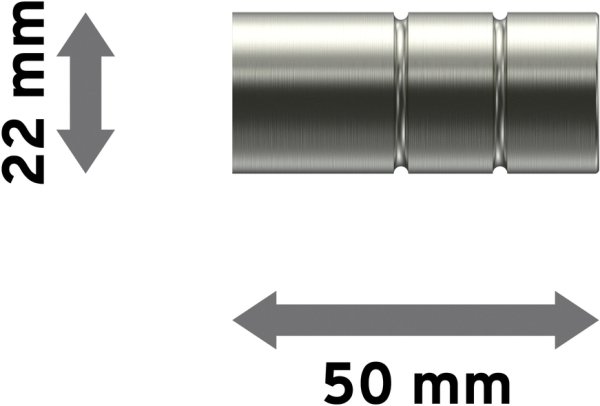 Endstücke Caras (Rillenzylinder) Edelstahl-Optik für Gardinenstangen 16 mm Ø (2 Stück)