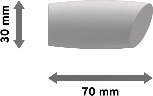 Endstücke Etta (Ellipse / Schräge) Weiß lackiert für Gardinenstangen 20 mm Ø (2 Stück)