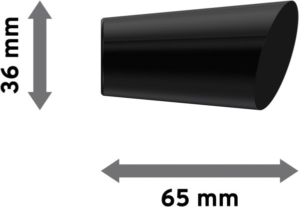 Endstücke Bento (Konus / Schräge) Schwarz für Gardinenstangen 20 mm Ø (2 Stück)